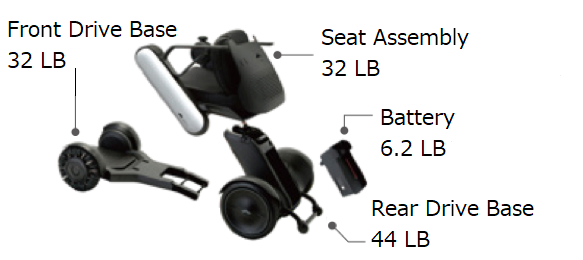 What is the weight of each part when Model C / Ci / C2 / Ci2 is ...